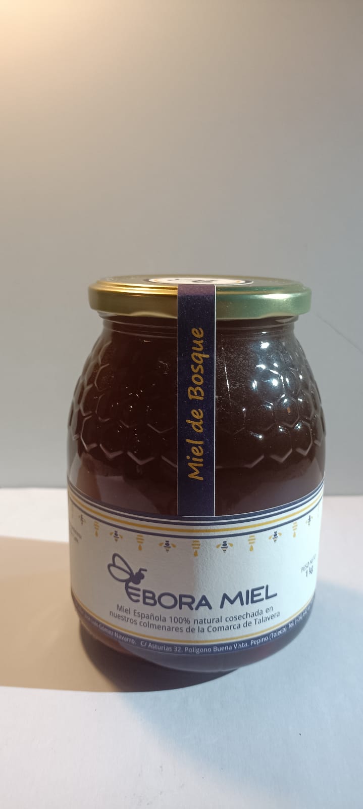 Tarro de miel de bosque Ebora 1 kg de la Sierra de San Vicente