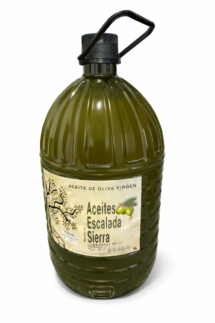 Garrafa de 5 litros de aceite de oliva virgen sin filtrar
